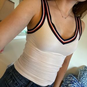 Tank top  XS  white with stripes  AEO